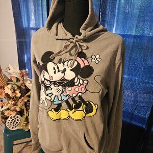 Disney Gray Hoodie. Size L. Mickey & Minnie Mouse.